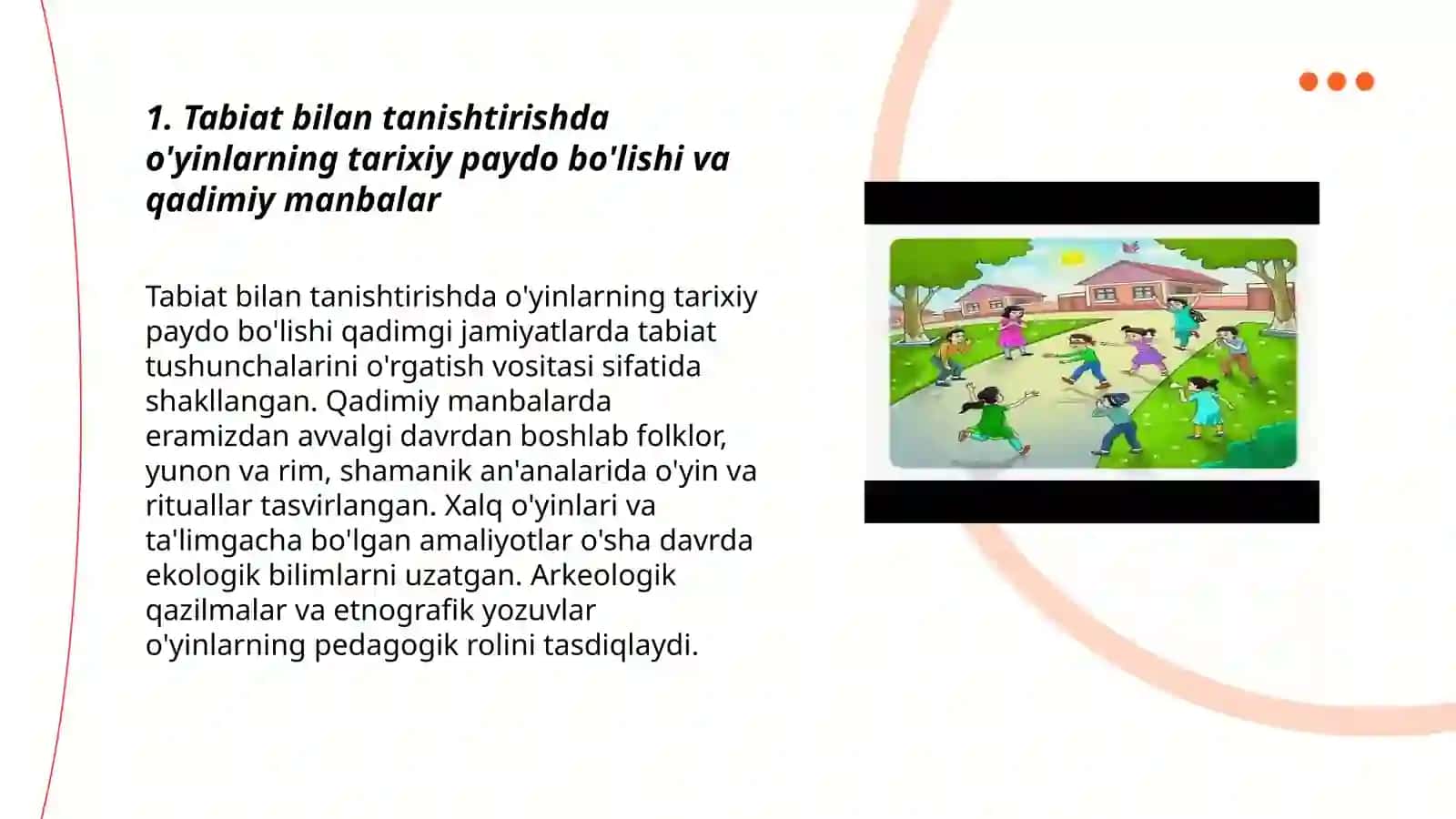 Tabiat bilan tanishtirishda o'yinlarni vujudga kelish tarixi 3