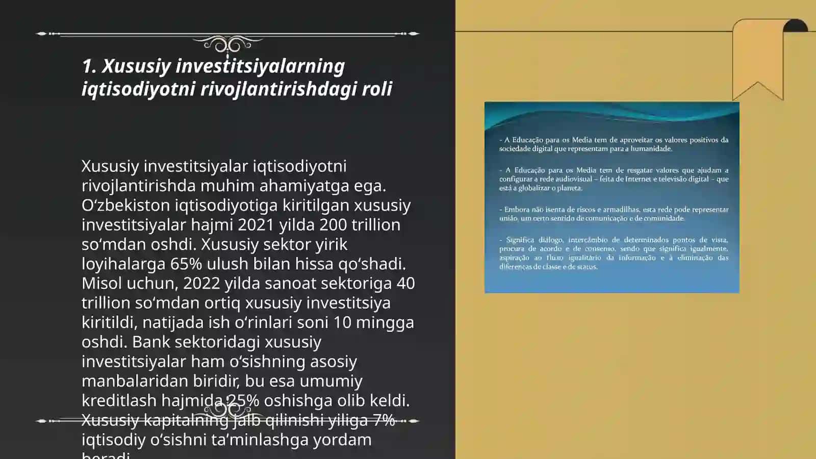 Iqtisodiyot va uning real sektorini rivojlantirishda xususiy investitsiyalarning o'rni va ahamiyati 3