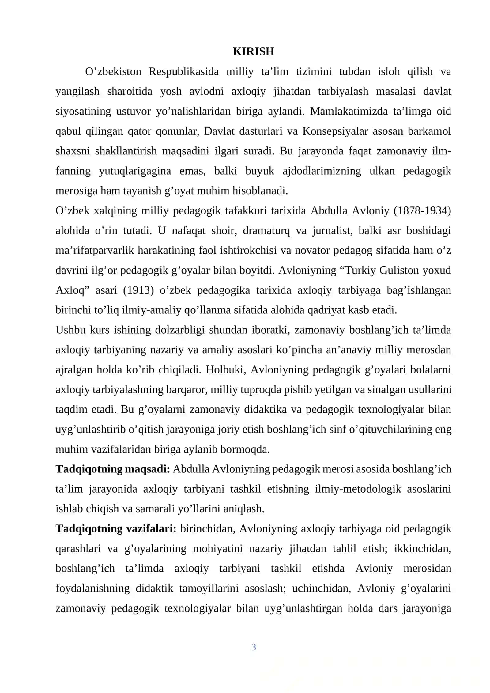Axloqiy tarbiya jarayonida Abdulla Avloniy Merosidan foydalanish 3