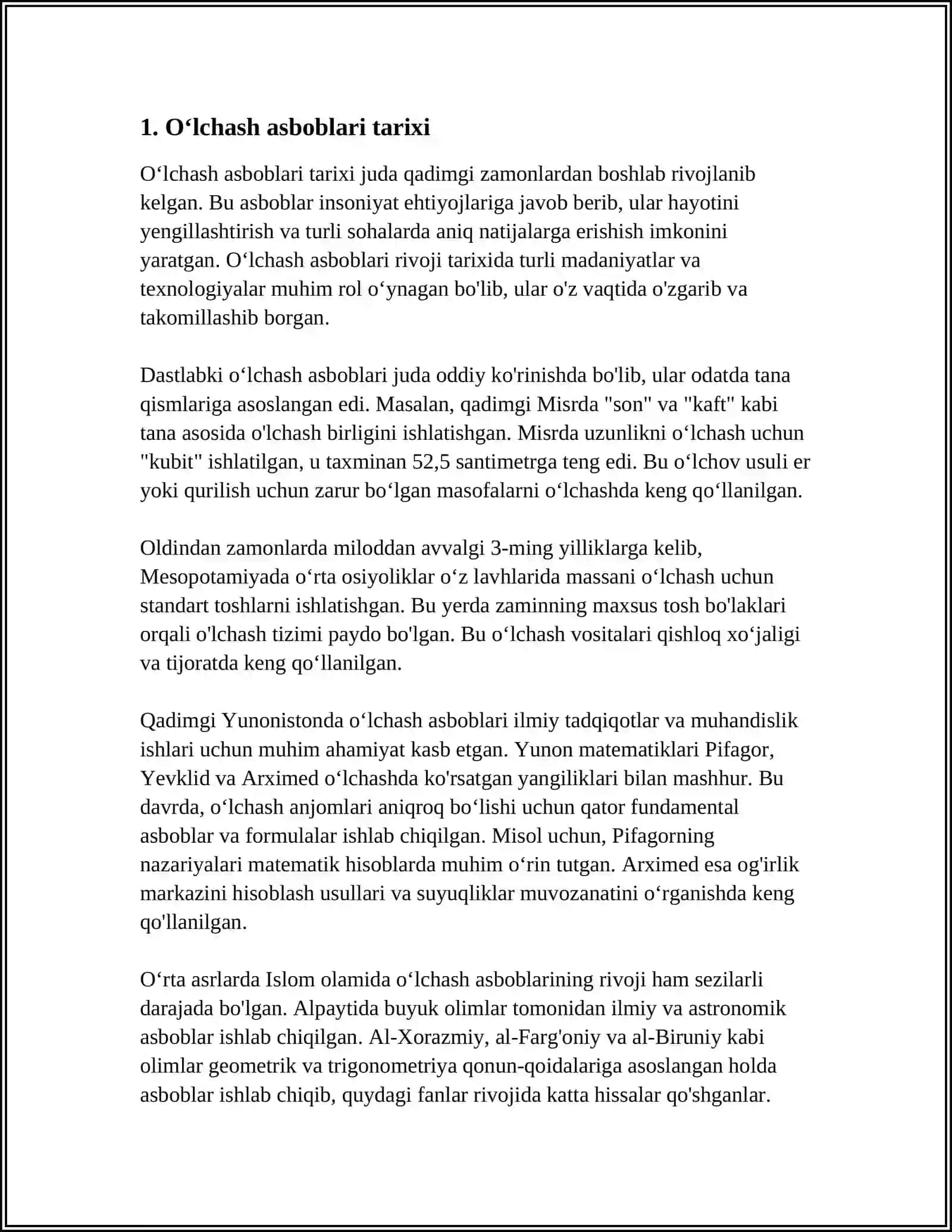 OʻLCHASH ASBOBLARI VA VOSITALARI 3