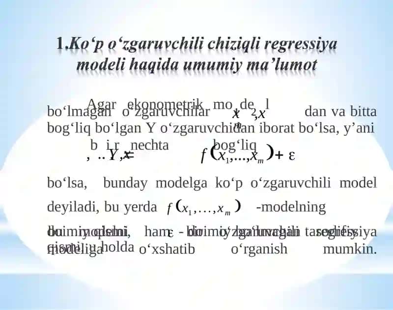 Ko‘po‘zgaruvchili chiziqli regressiya modeli 3