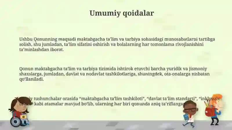 Maktabgacha ta'lim va tarbiya to'g'risidagi qonun 3