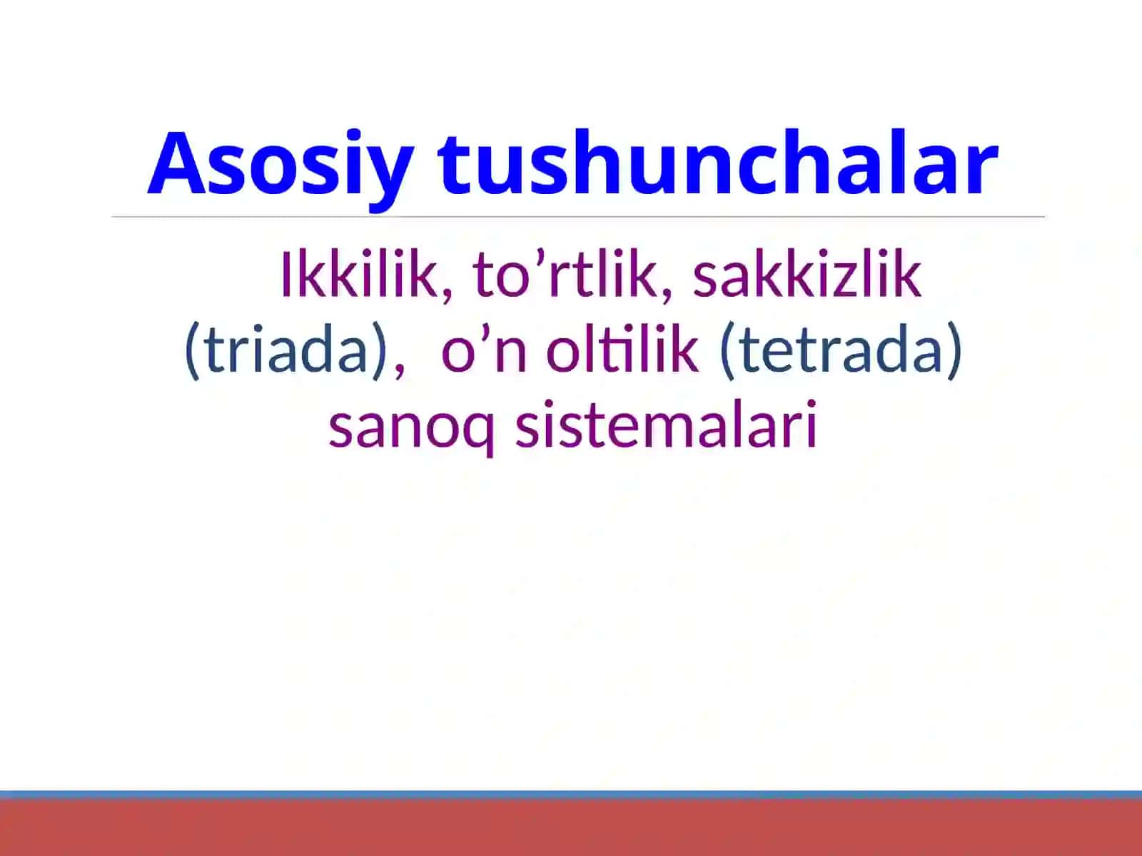 "Ikkilik sanoq sistemasidagi sonlarni boshqa sanoq sistemalarida tasvirlash" mavzusidagi taqdimot 3
