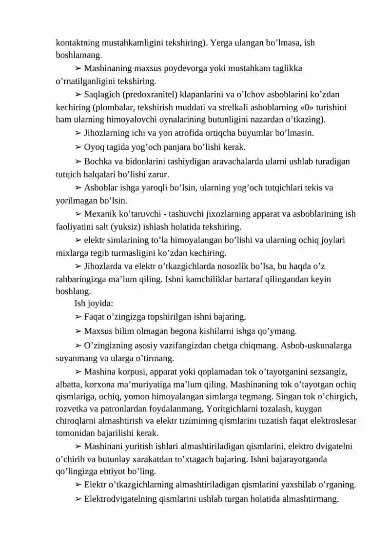 Duradgorlik ustaxonasidagi tartib qoidalar 3