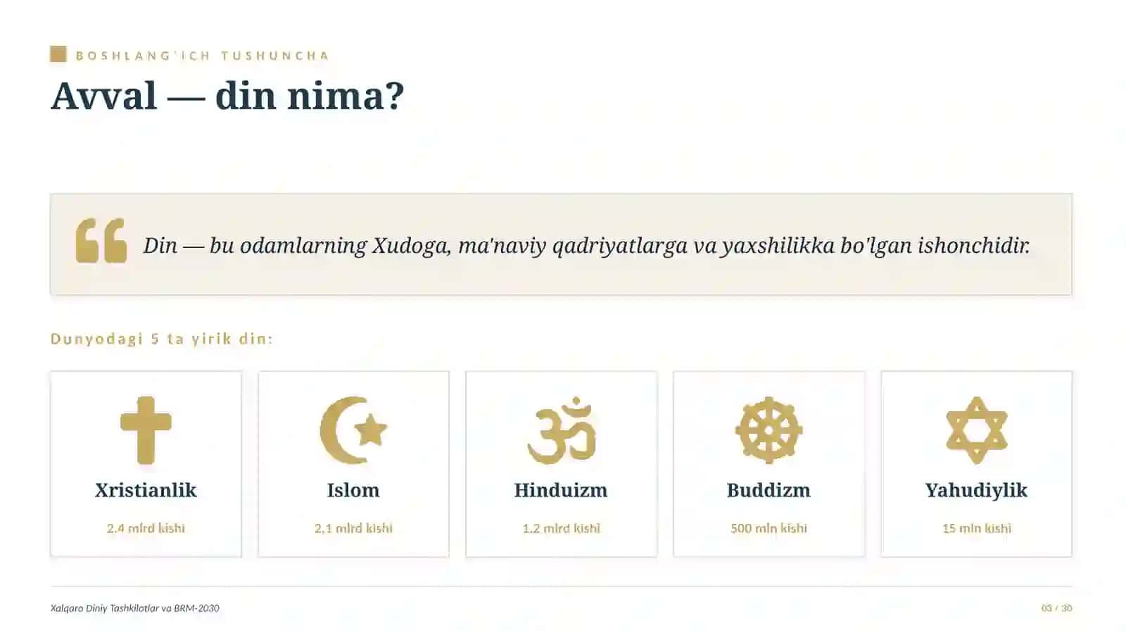 Xalqaro diniy tashkilotlar 3