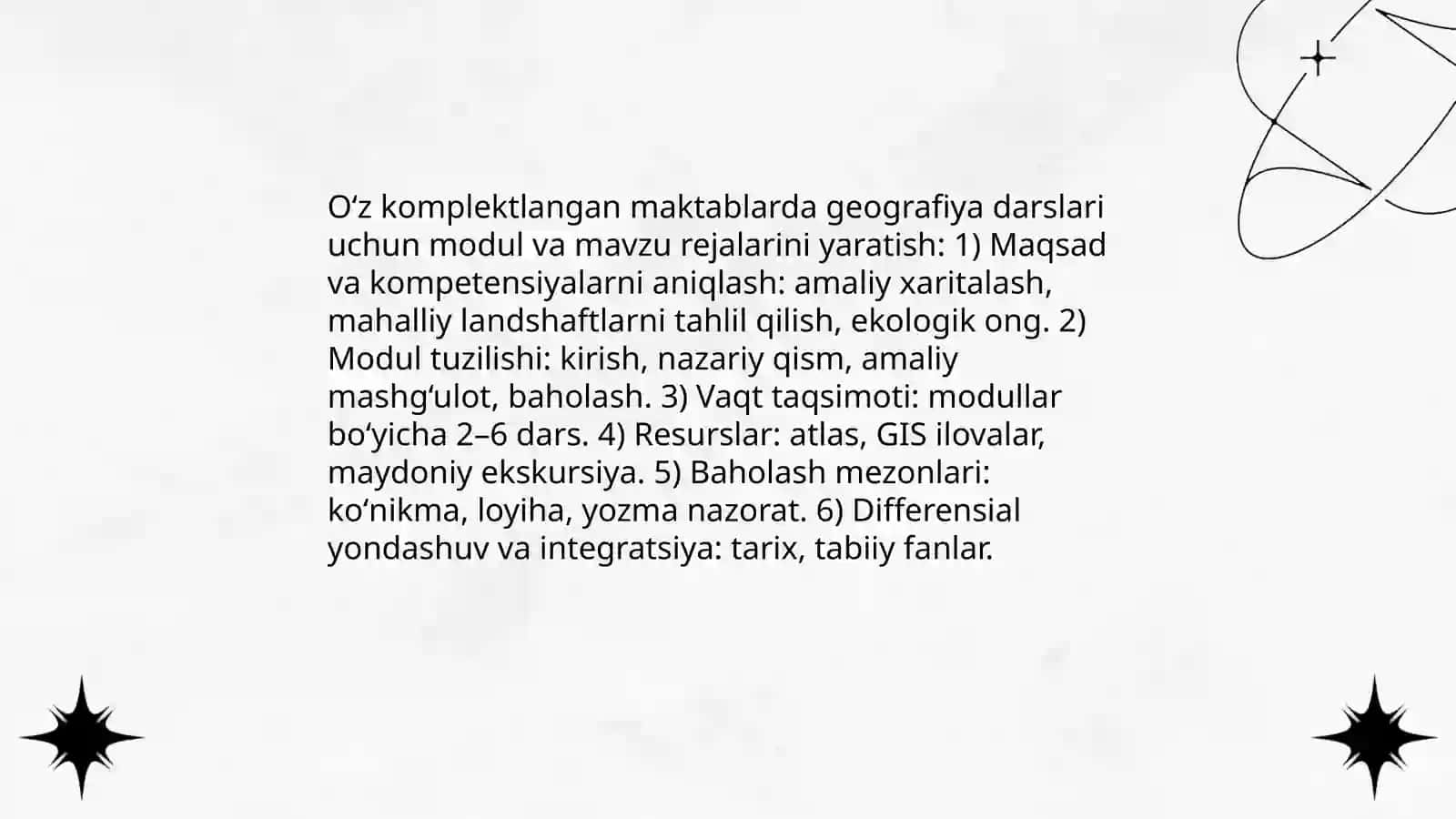 Oz komplektlangan maktablarda geografiya darslarini loyihalash 3