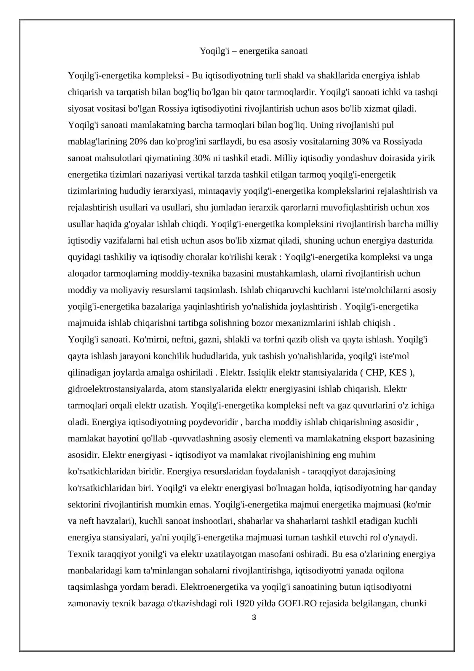 Jahon yoqilg`i – energetika sanoati va uning istiqbollari 3