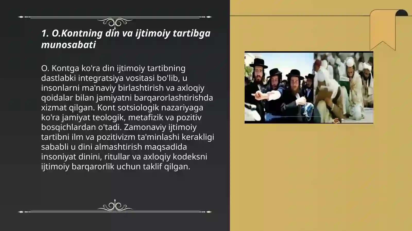 O.Kontning din va ijtimoiy tartibga munosabati 3