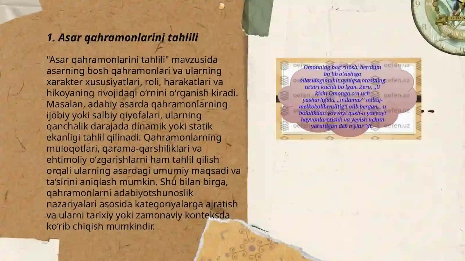 Shukur Xolmirzayev "Omon ovchining o'limi"hikoyasi tahlili 3