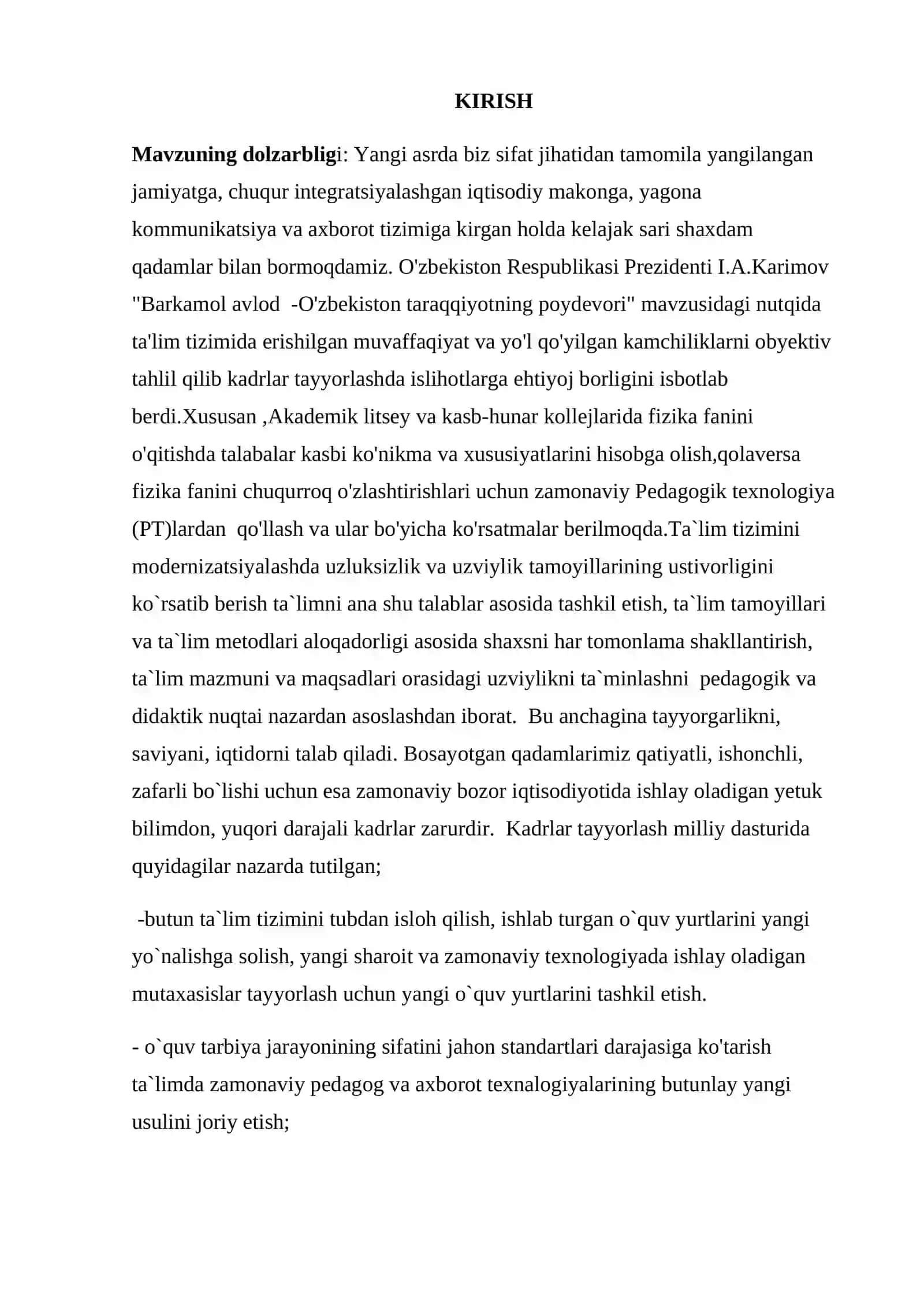 Metodika fani bo'yicha tayyor kurs ishi 3