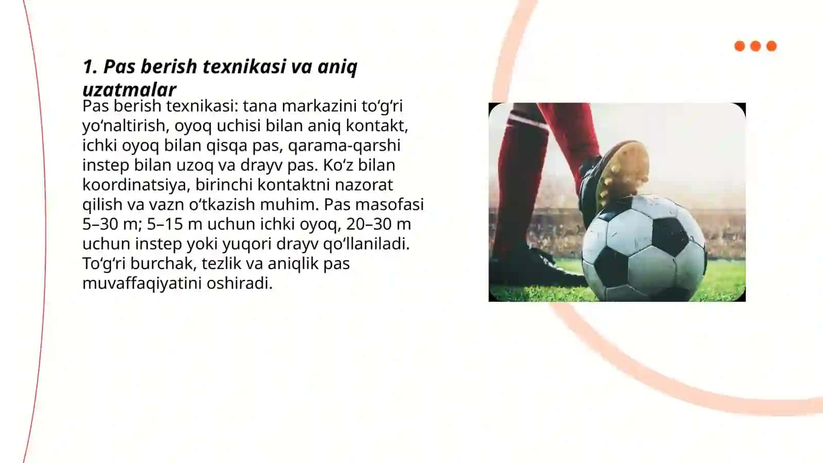 Futbol oʻyin texnikasi va taktikasi 3