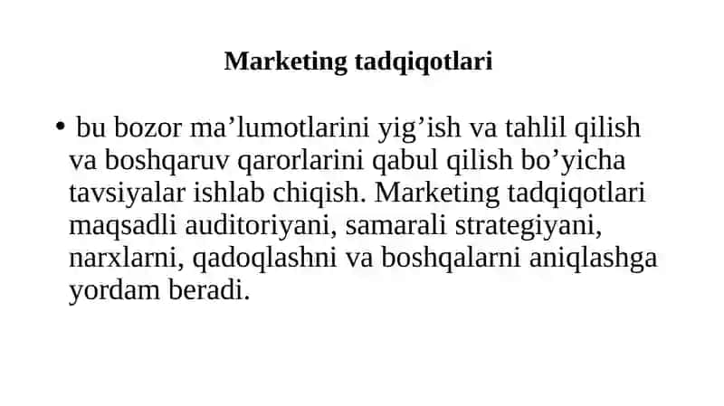 Marketing tadqiqotlari haqida tushuncha 3