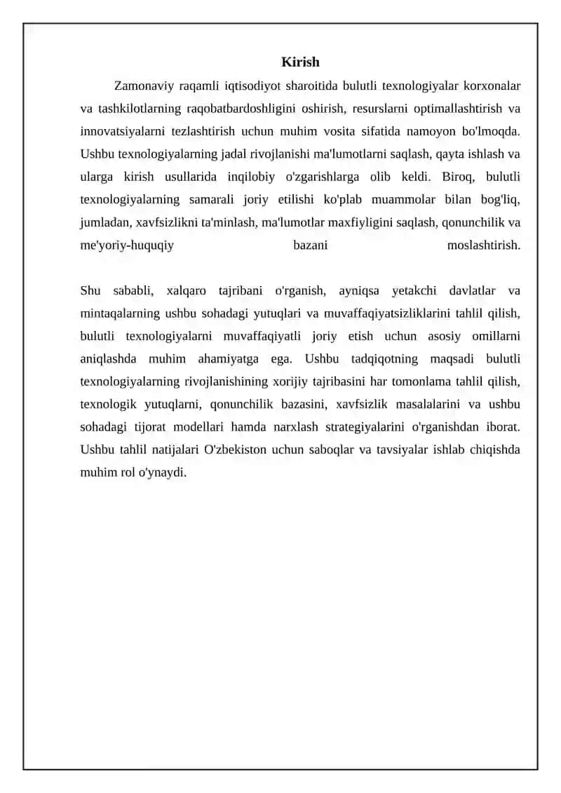 Bulutli texnologiyalar rivojlanishining xorij tajribasi 3