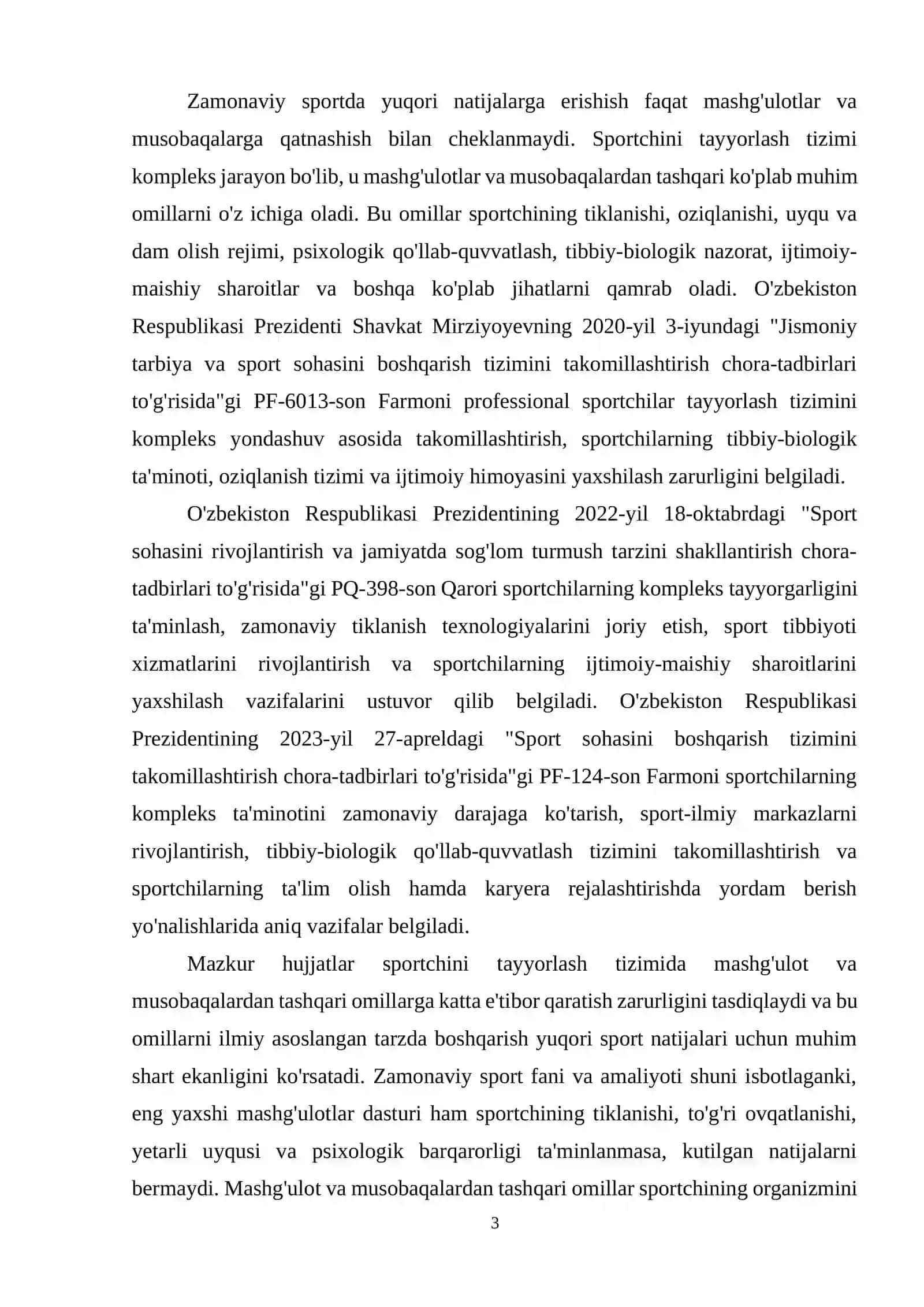 Sportchilarni tayyorlash tizimida mashg‘ulot va musobaqalardan tashqari omillar 3