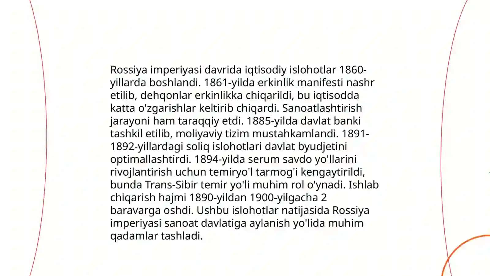 Rossiya imperiyasi va Sovet hukmronligi davrida oʻlkadagi ijtimoiy iqtisodiy, siyosiy va maʼnaviy jarayonlar 3