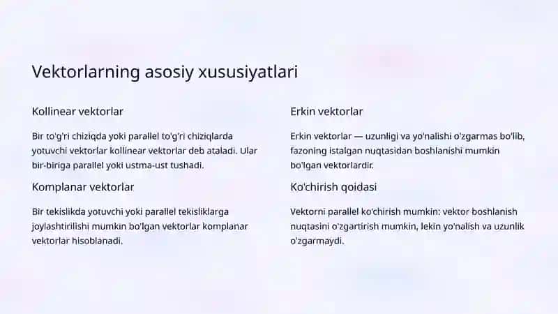 Vektorlar geometriyasi 3