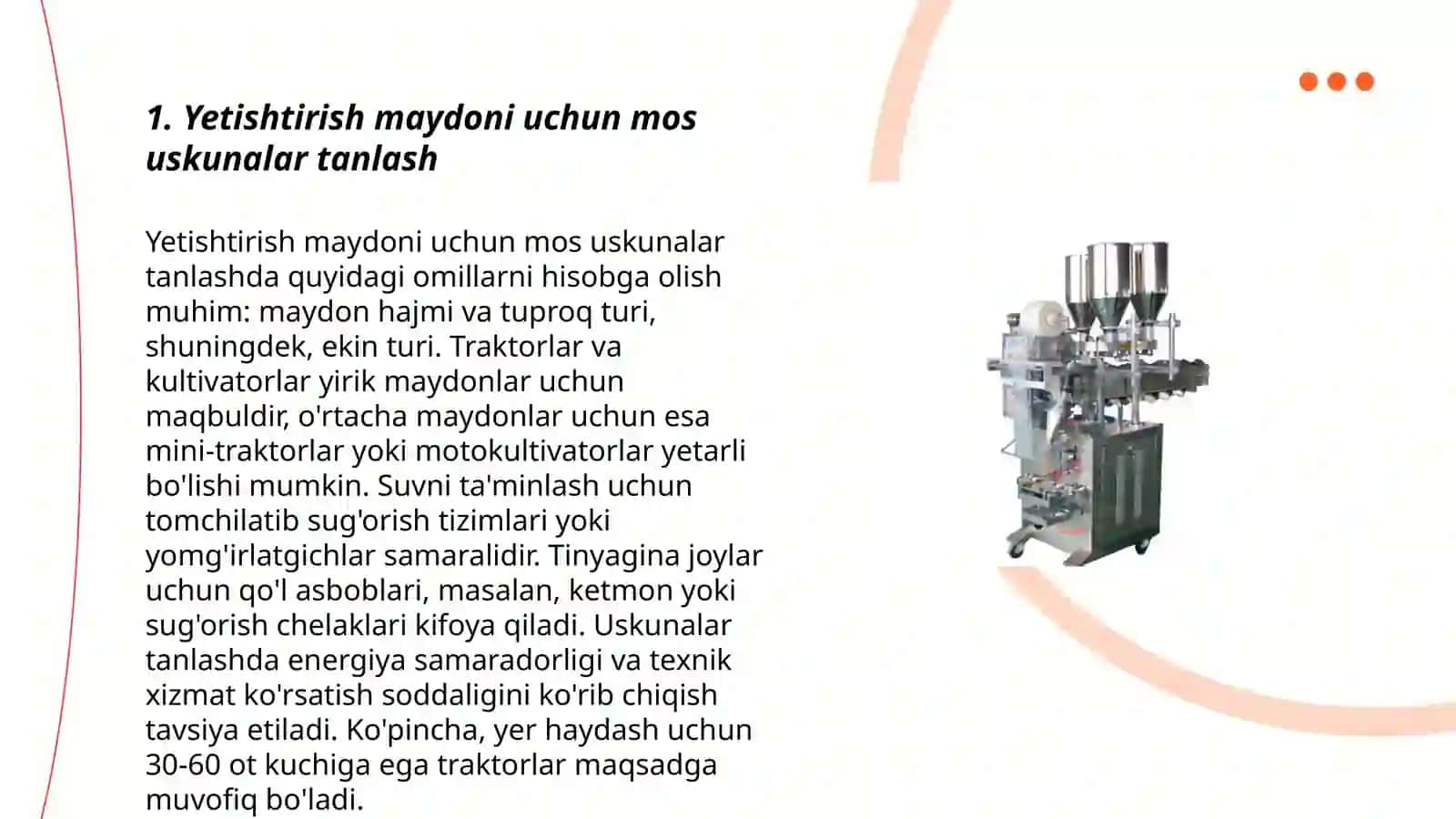 Oqlash bo'limi uchun uskunalarni hisoblash va tanlash tushurish usullari 3