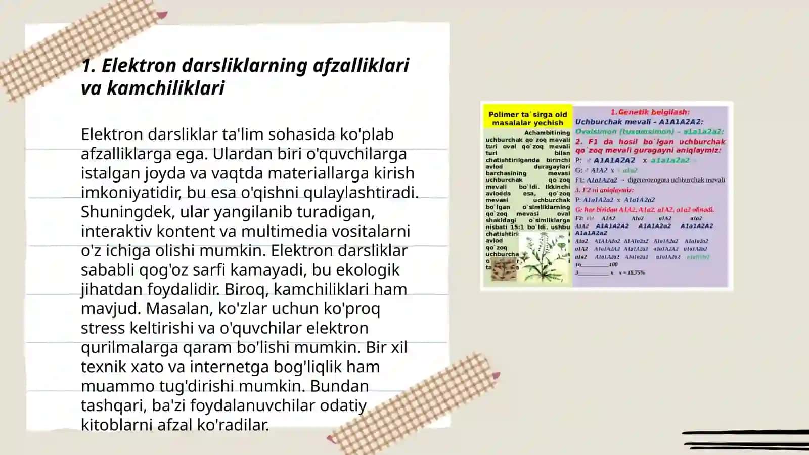 Biologiyadan yaratilgan elektron darsliklami o'rganish va foydalanish bo'yicha dars ishlanmalari 3