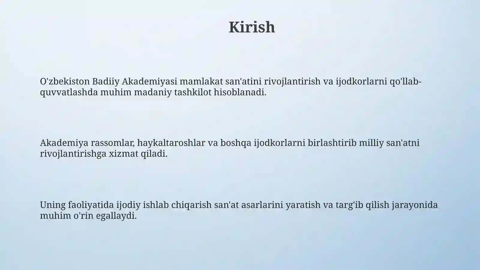 O'zbekiston Badiiy Akademiyasi 3