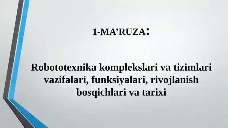 MEHANIK ISHLOV BERISH RABOTATEXNIK KOMPLEKSLARI 3