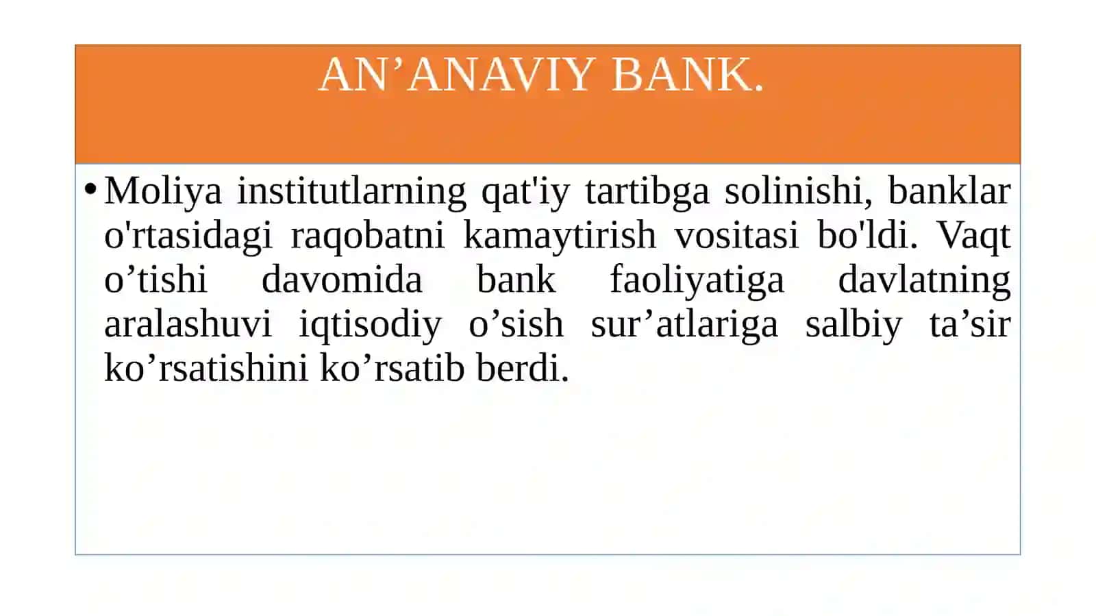 BANK FAOLIYATINING TURLARI 3