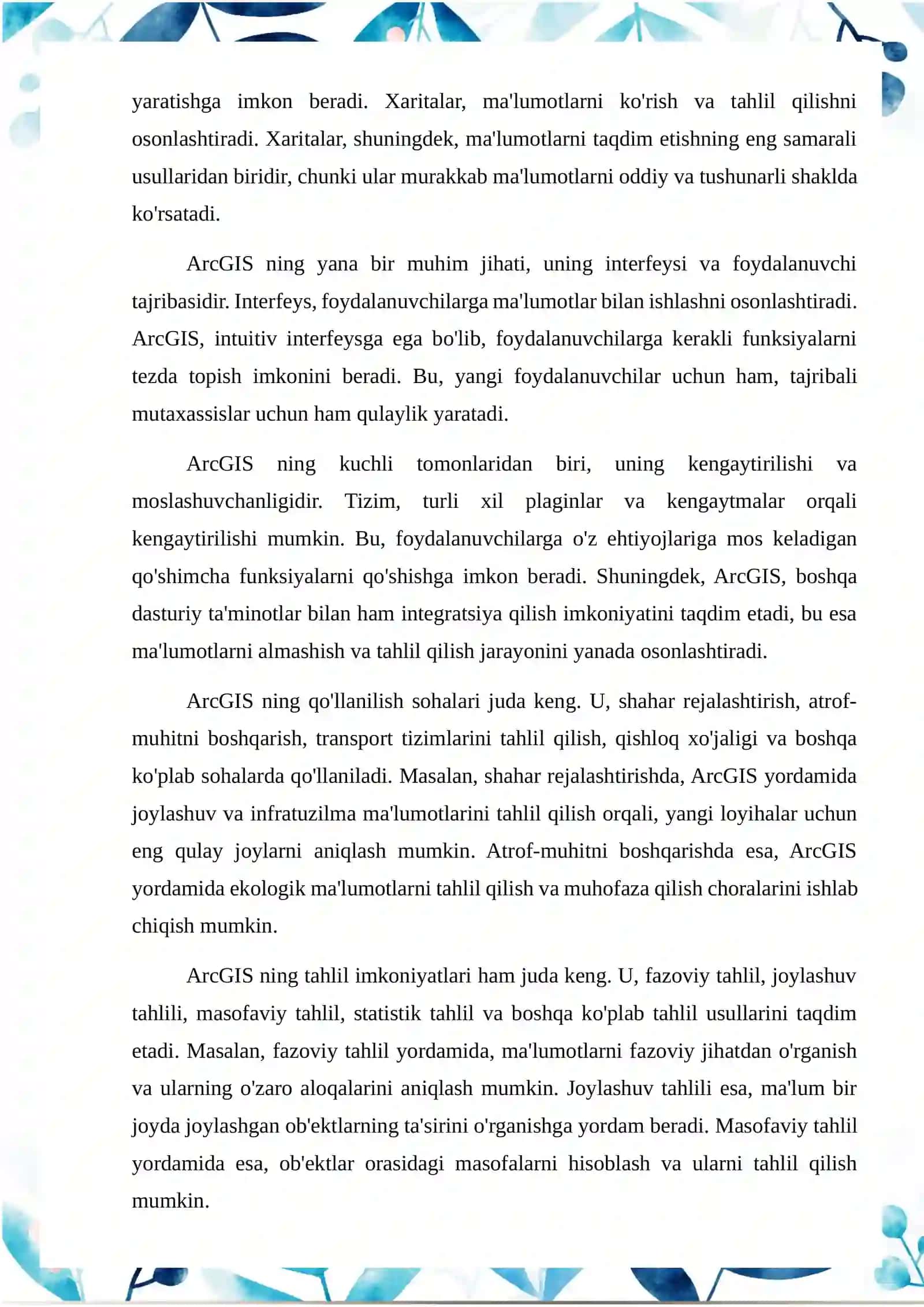 ArcGIS ning qo'llanilish imkoniyatlari 3