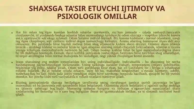 SHAXSGA TA’SIR ETUVCHI IJTIMOIYVA PSIXOLOGIK OMILLAR 3