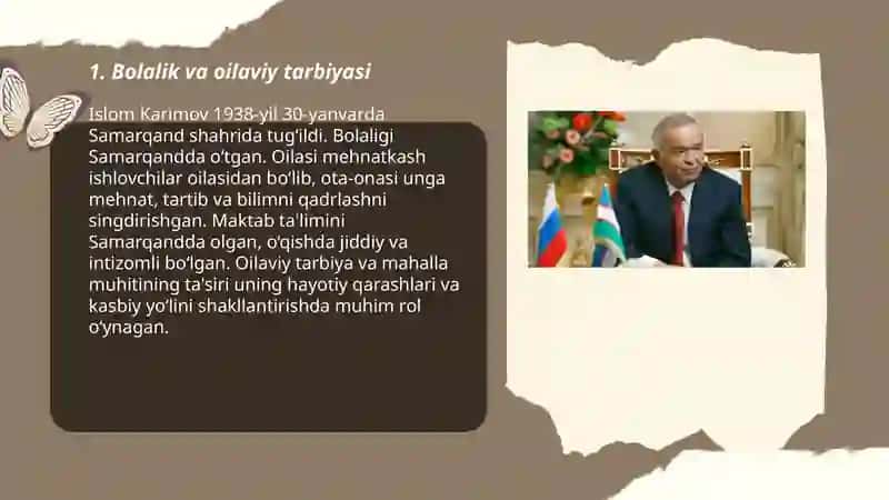 Islom Karimov hayot yo'llari 3