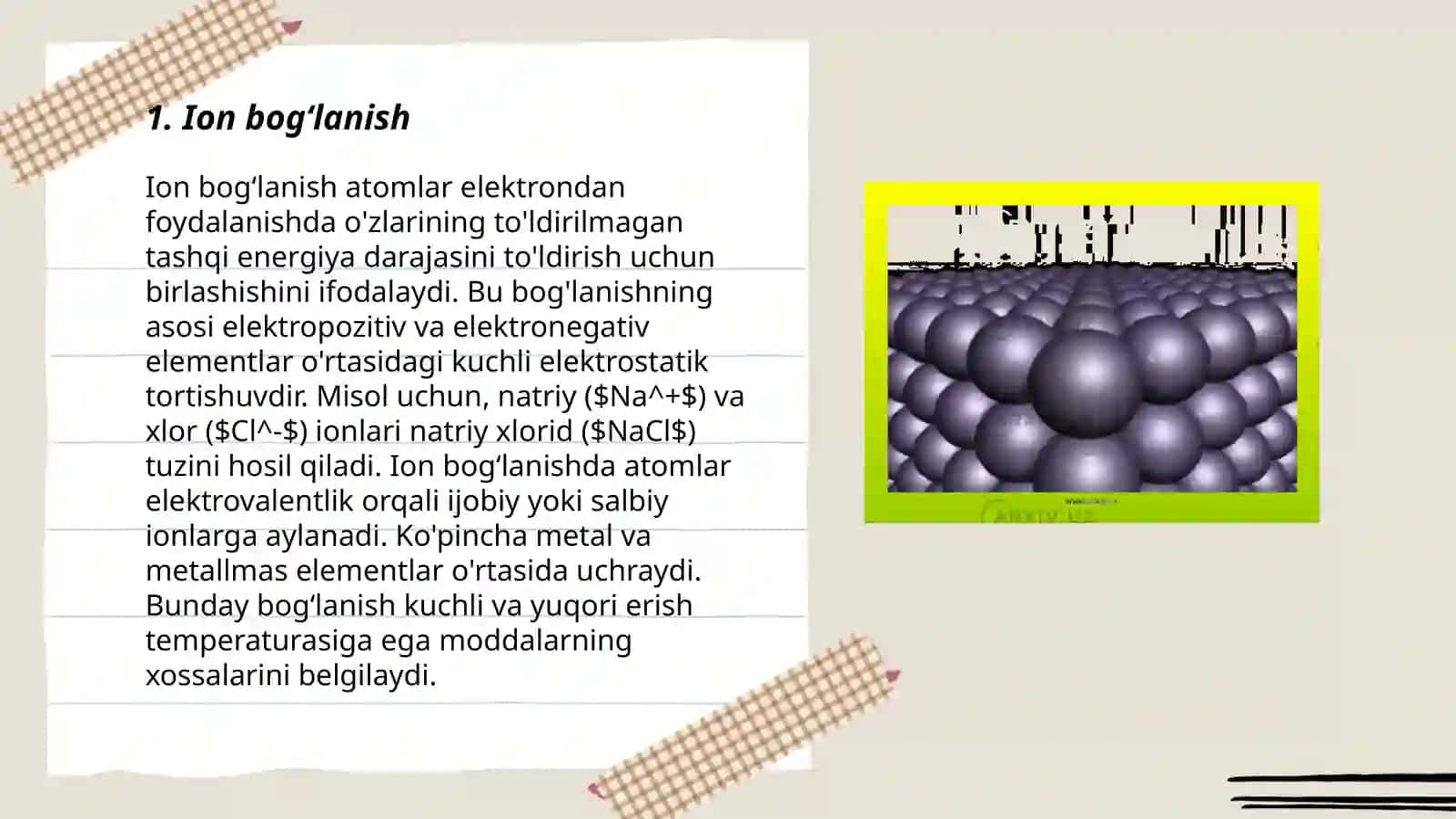 Kimyoviy bogʻlanishlar 3
