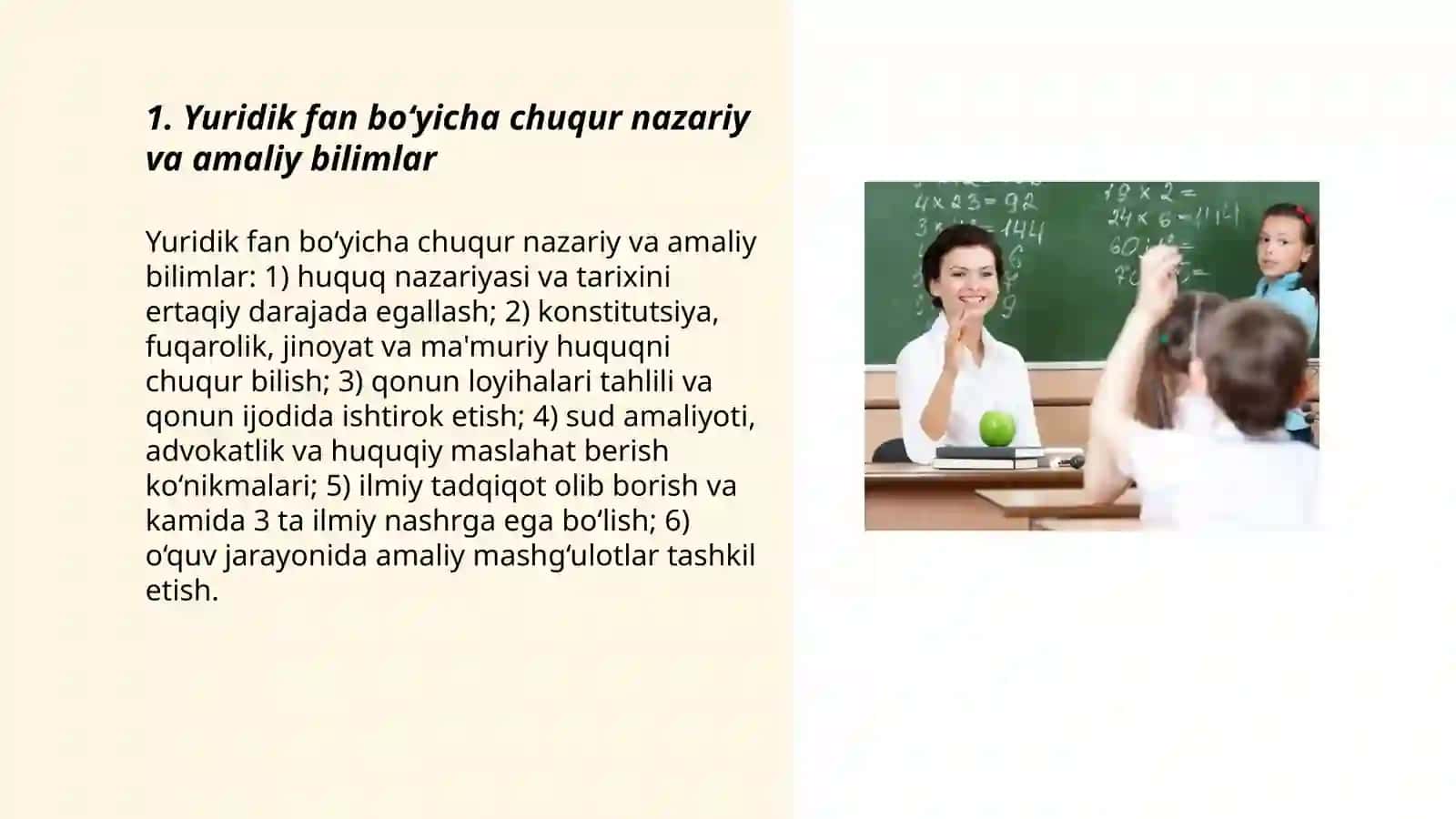 Yuridik fan bo‘yicha chuqur nazariy va amaliy bilimlar 3