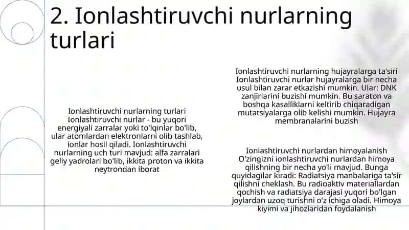 Ionlashtiruvchi Nurlarni Hujayraga Tasiri 3