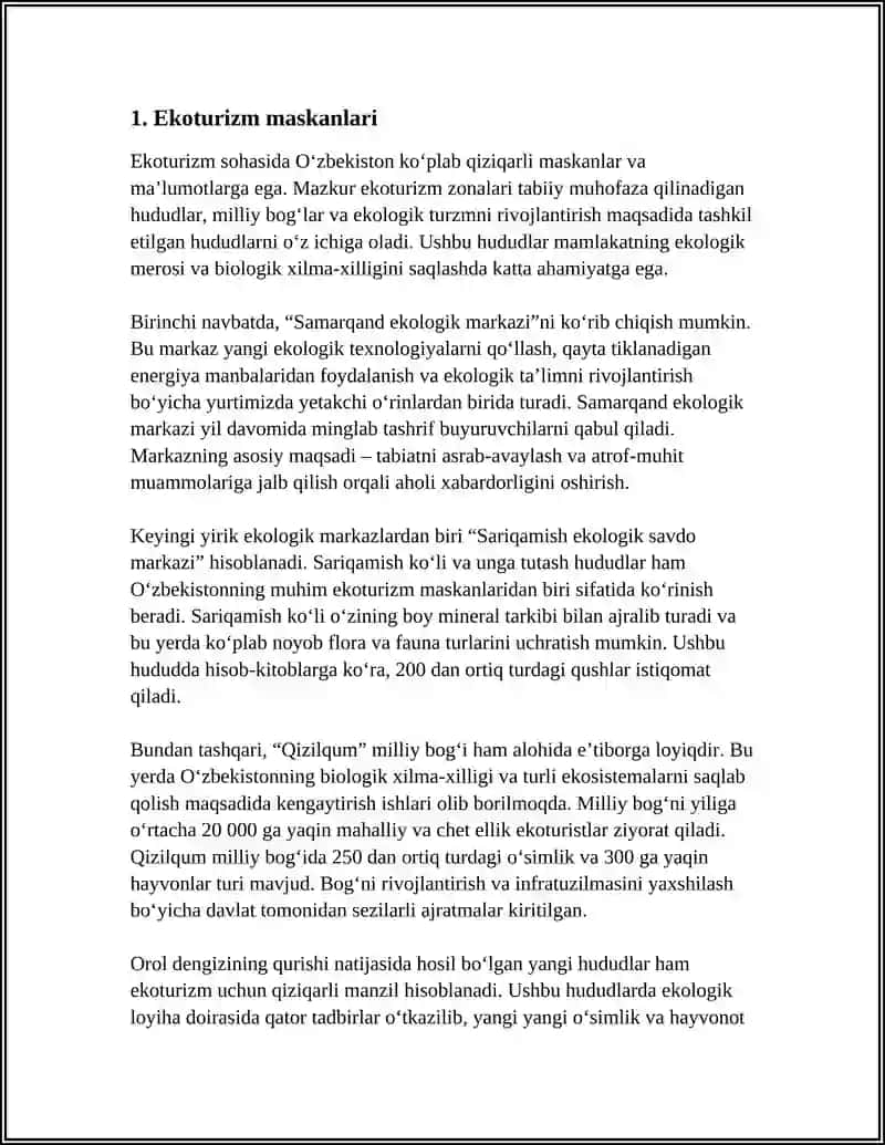EKSKUSIYA MASKANLARI VA SAYOHAT MASHRUTLARI 3