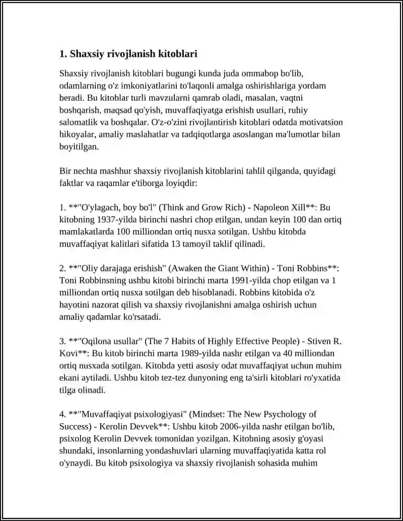 REFERAT Mavzu: MENING TAFFAKKURIMNI O'ZGARTIRGAN KITOB 3