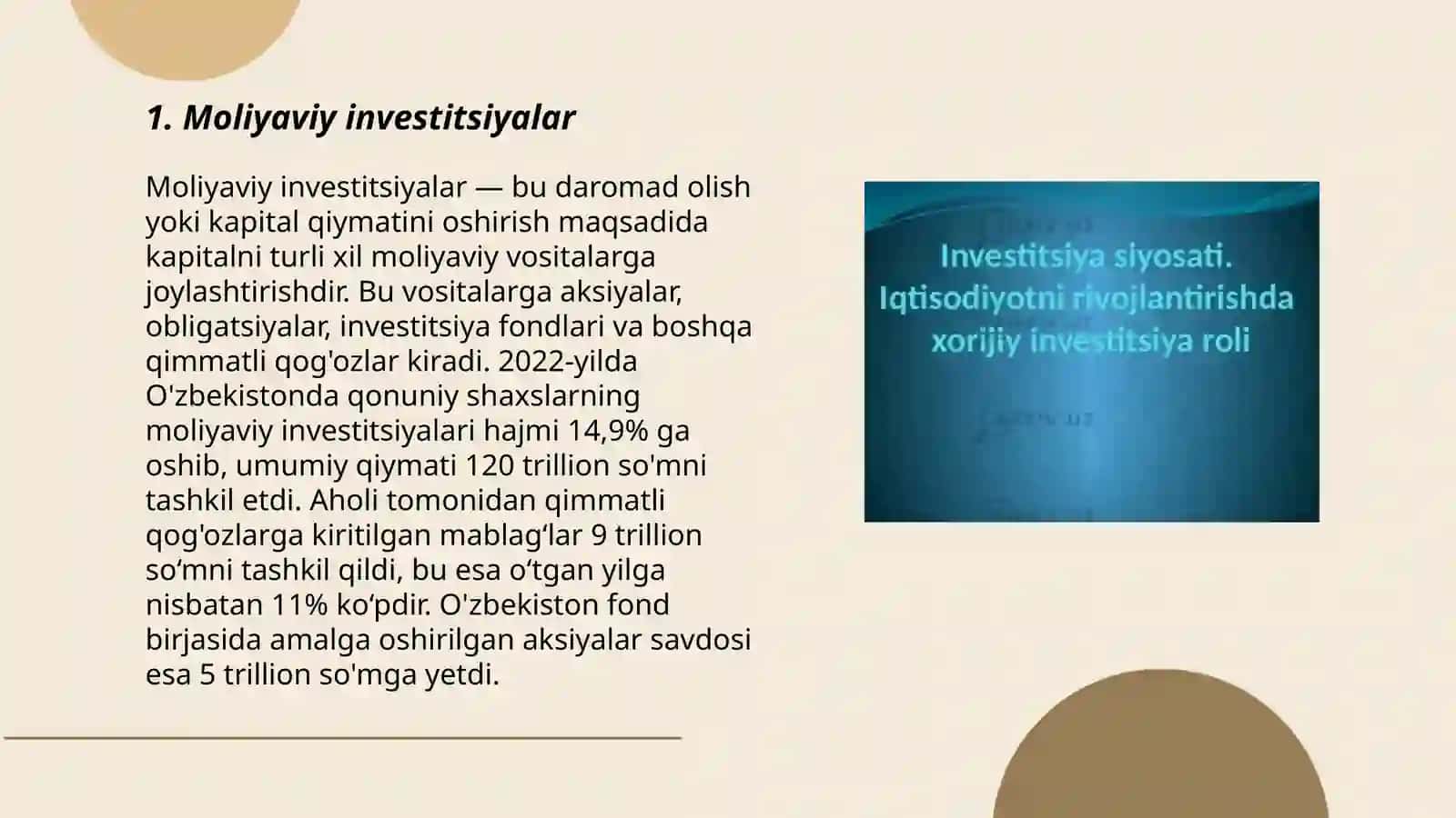 Moliyaviy investitsiyalar 3