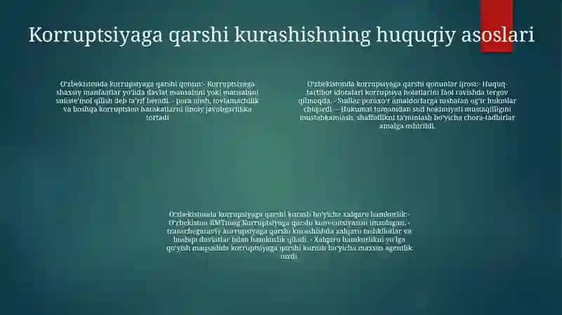 Özbekistonda Korrupsiyaga Qarshi Kurashga Oid Qonunlar 3