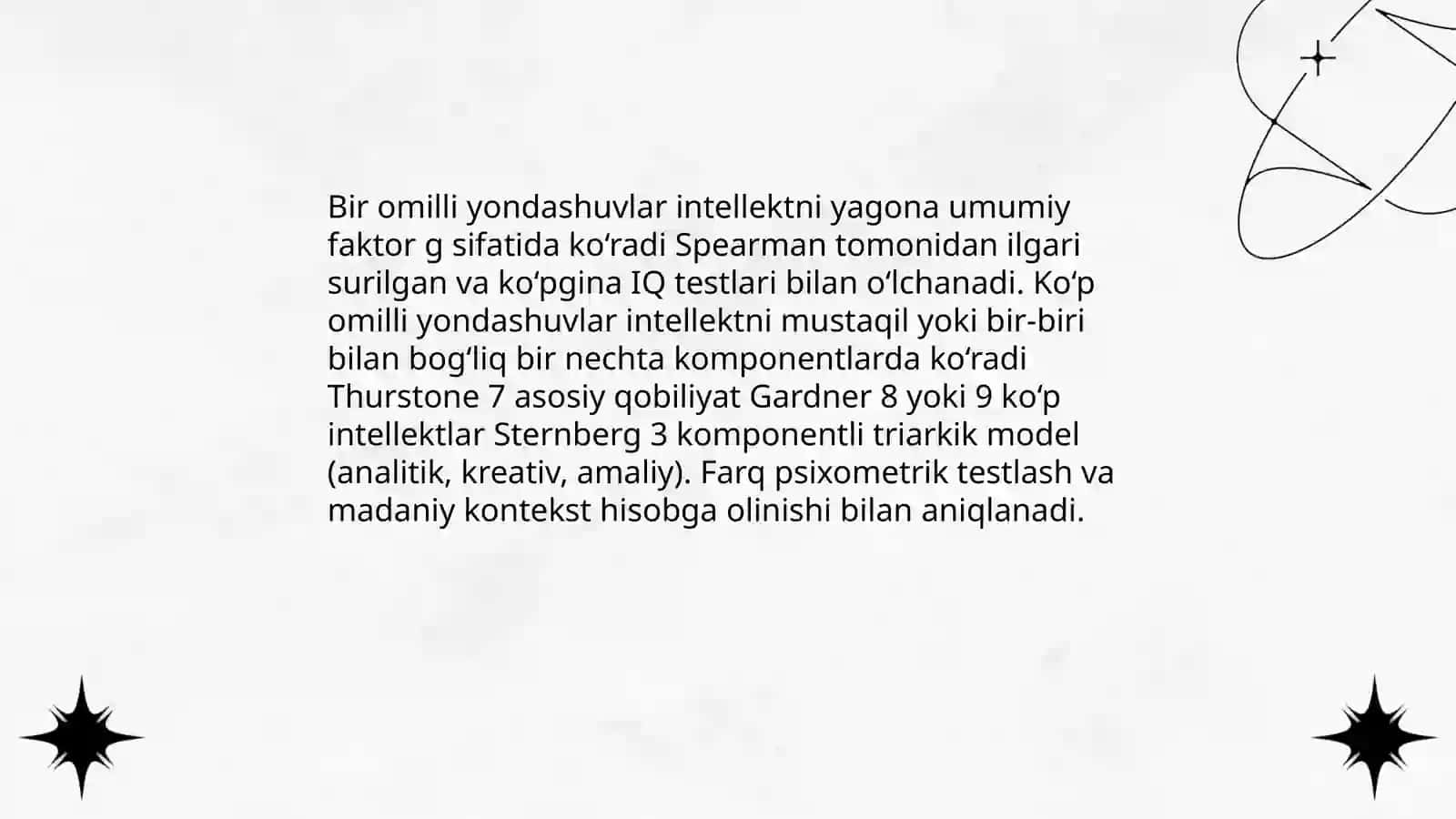 Intellekt va kreativlik nazariyalari 3