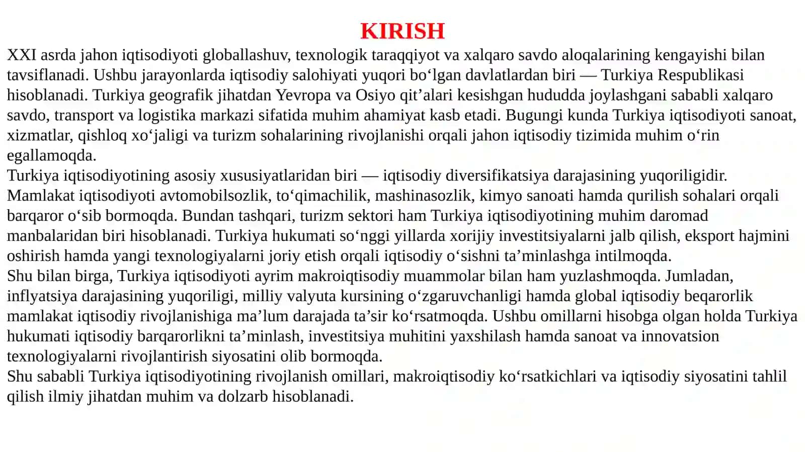 Turkiya iqtisodiyoti va emperik tahlili 3
