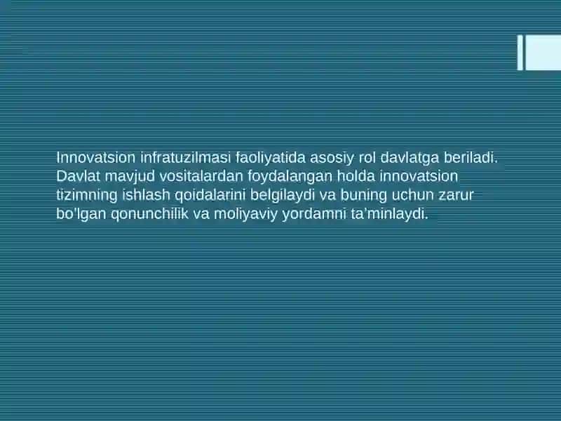 Innovatsion Infrastrukturani Shakllantirish 3