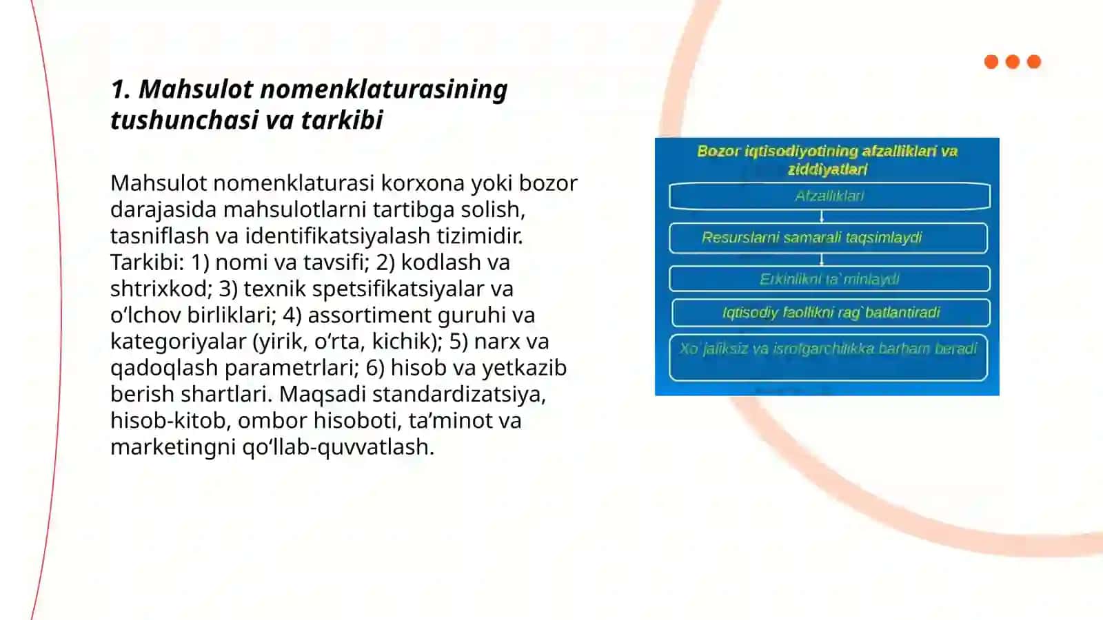 Mahsulot nomenklaturasining tushunchasi va tarkibi 3