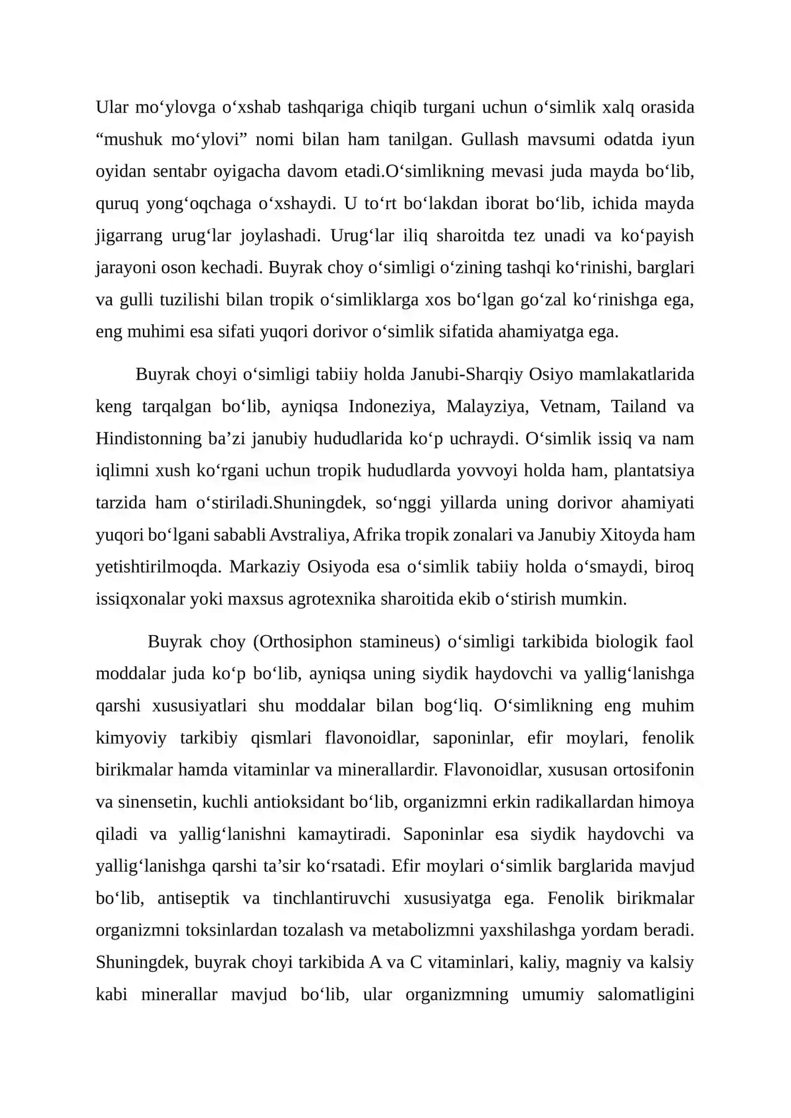 Buyrak choy o'simligini yetishtirish texnologiyasi 3