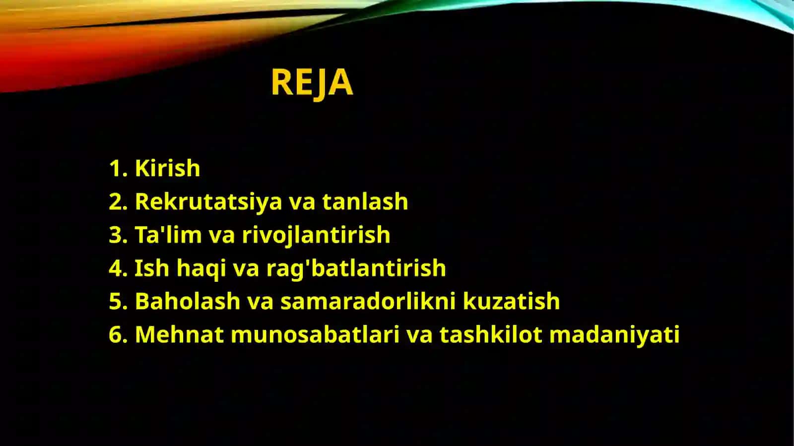 Inson resurslarini boshqarish fanidan tayyorlagan taqdimoti 3