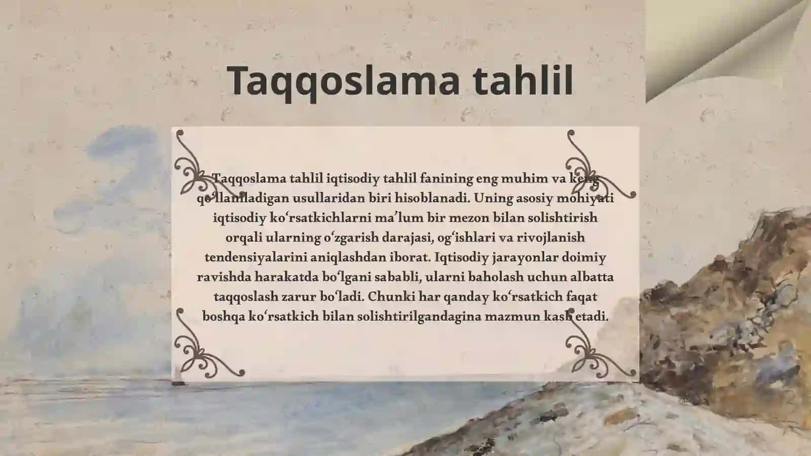 Taqqoslama tahlil 3
