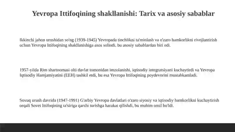 Yevropa Ittifoqining shakllanishi: Tarix va asosiy sabablar 3