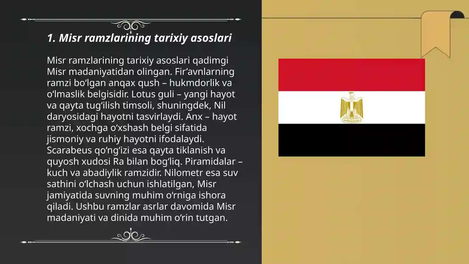 Misr ramzlarining axloqiy va estetik qadriyat sifatidagi mohiyati 3
