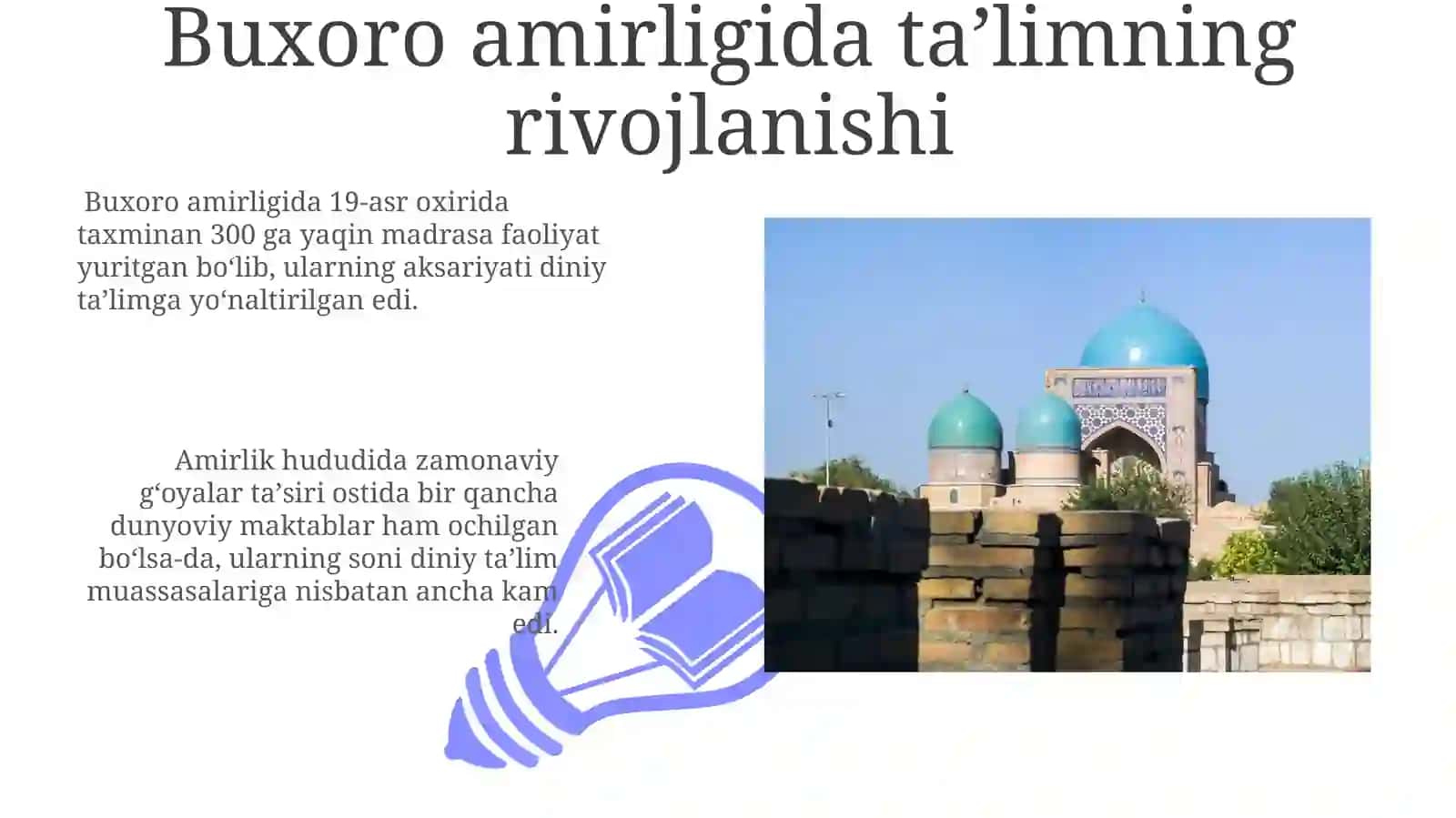 Buxoro Amirligida taʼlimning rivojlanishi 3