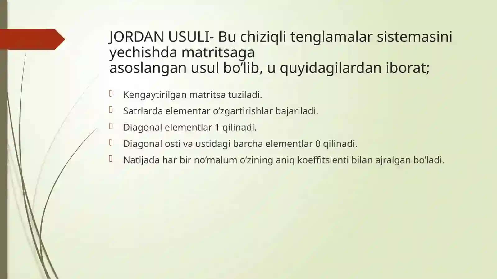 JORDAN-GAUSS USULI 3