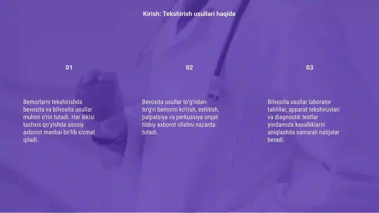 Bemorlarni bevosita va bilvosita tekshirish usullari 3