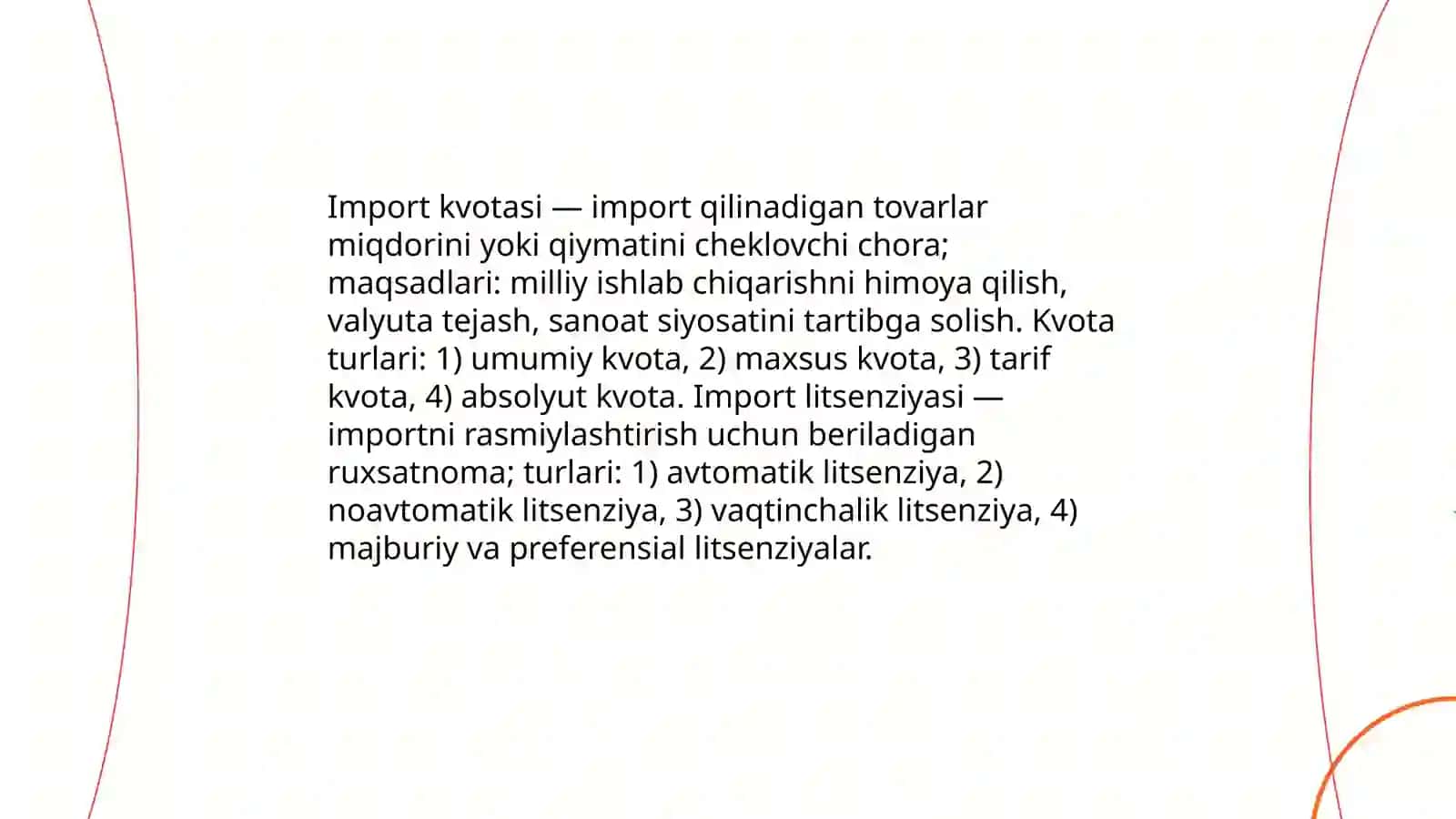 Import kvotalari va litsenziyalarini taqsimlash uslublari 3