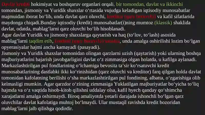 Davlat kreditining iqtisodiy mazmuni va axamiyati 3