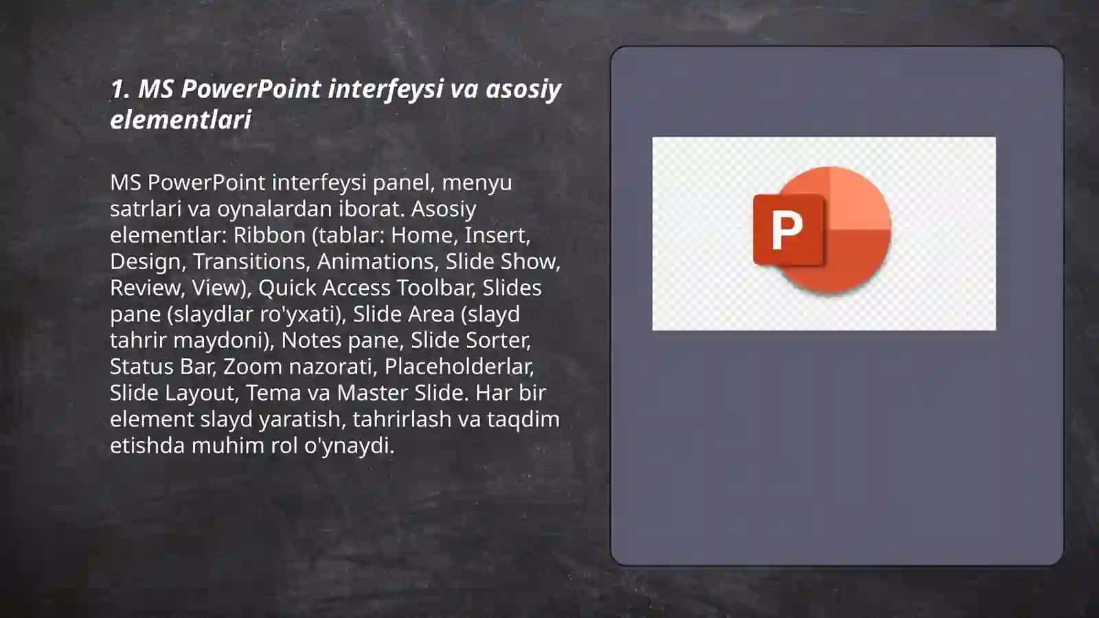 MS PowerPoint da taqdimotlar yaratish 3